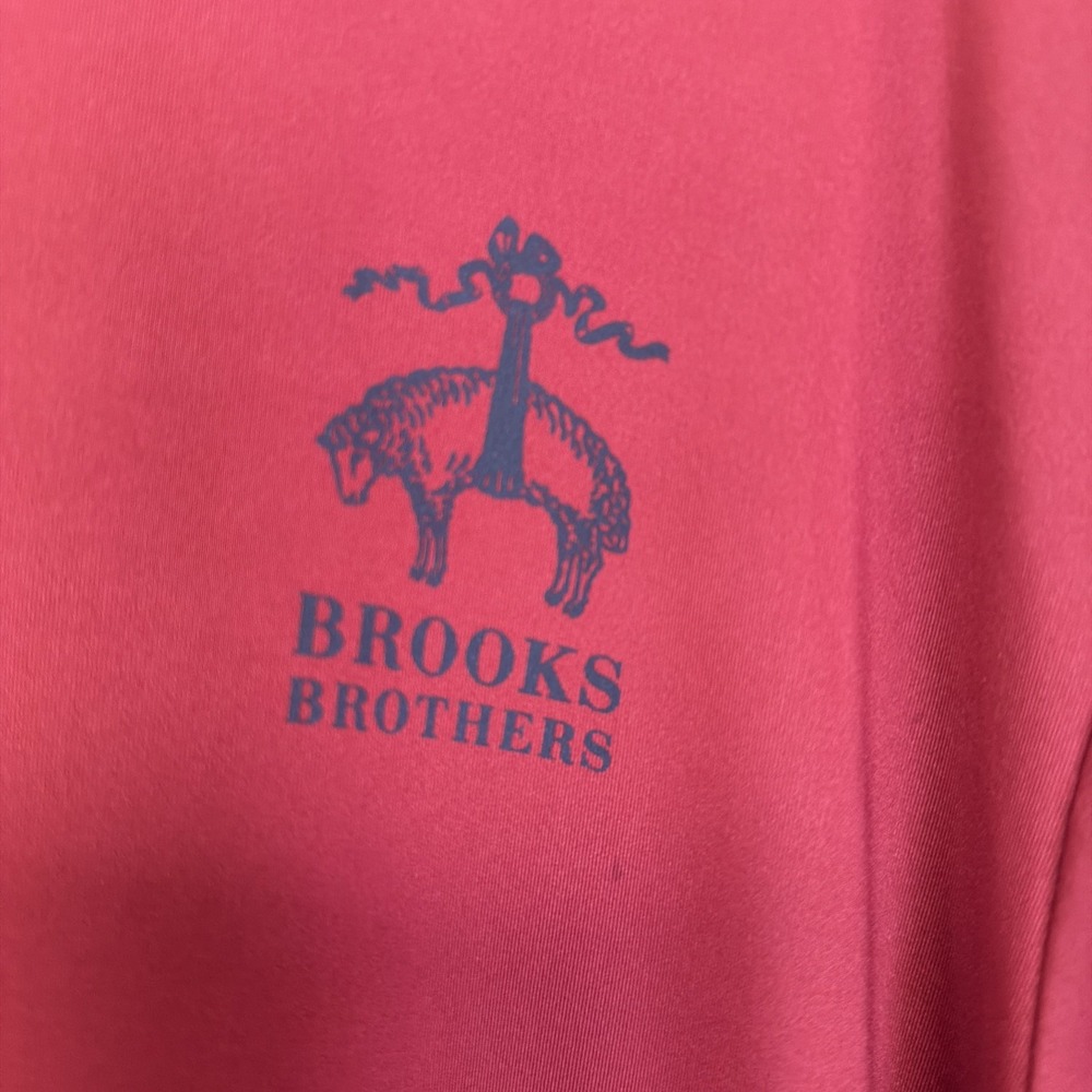 Brooks Brothers Red Polyester 1818 Long Sleeve Crewneck Logo Shirt Size XXL